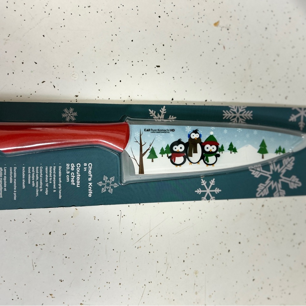 KAI‎ pure komachi chef’s knife 8in Hd limited edition holiday Christmas penguin
